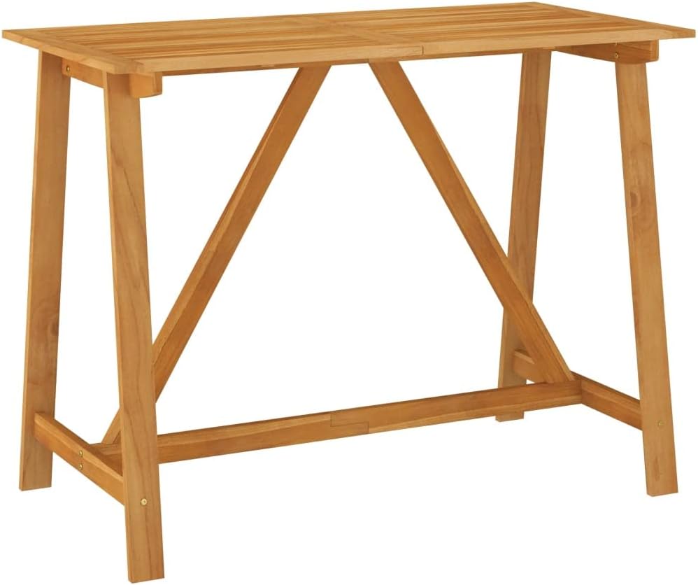 vidaXL Patio Bar Set 5 Piece, Outdoor Bar Table and Stools with Wood Tabletop, Patio Furniture Set with Cushions, Dining Set for Garden, Farmhouse, Black