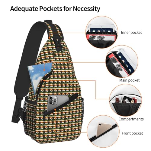 Bolsa de pecho cruzada Shine Rooster con estampado de gallo diagonal 5
