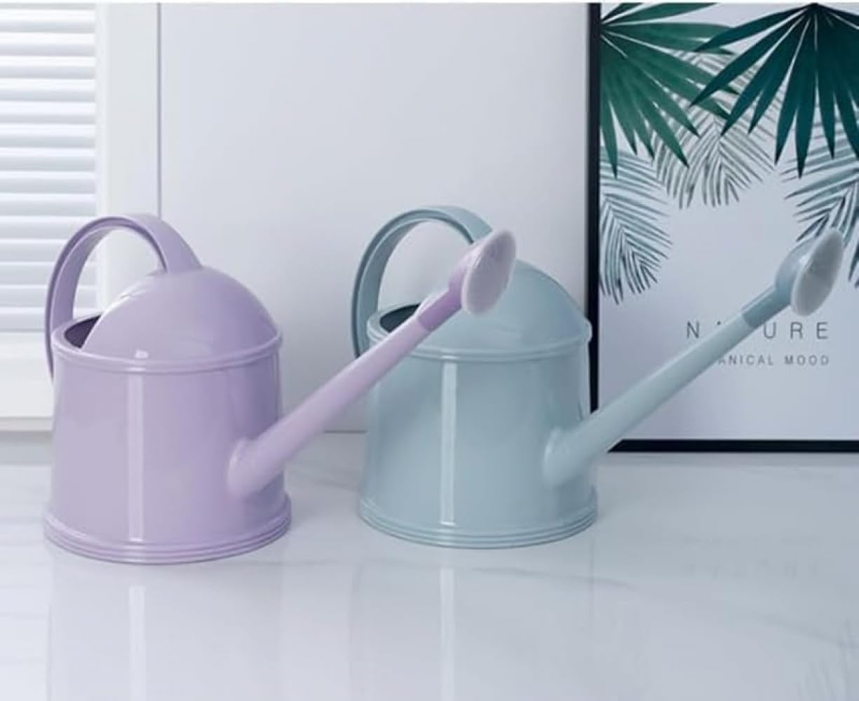 Xiraivkeプラスチック製大容量おしゃれじょうろ 長注ぎ口付き小型デザイン かわいい園芸ガーデニング用品 鉢植え・屋外庭園水やり