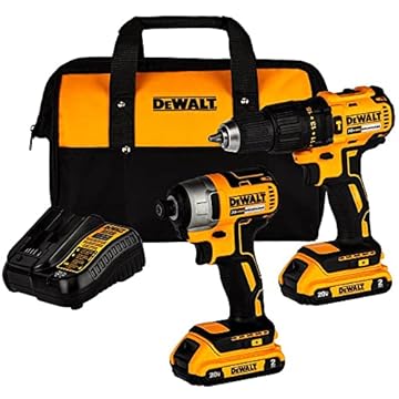 Dewalt Kit Furadeira e Parafusadeira de Impacto com Parafusadeira de Impacto, Ferramentas à Bateria, Acompanha 2 Baterias com Carregador e Bolsa de Transporte, Modelo DCK276D2, 20V