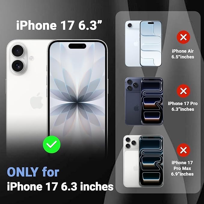 Image of DIZORO Magnetic for iPhone 17 Case, Compatible with MagSafe, Integrated Silicone Camera Control Cover, Thicken Shockproof Drop Protection Phone Case for 17,Black