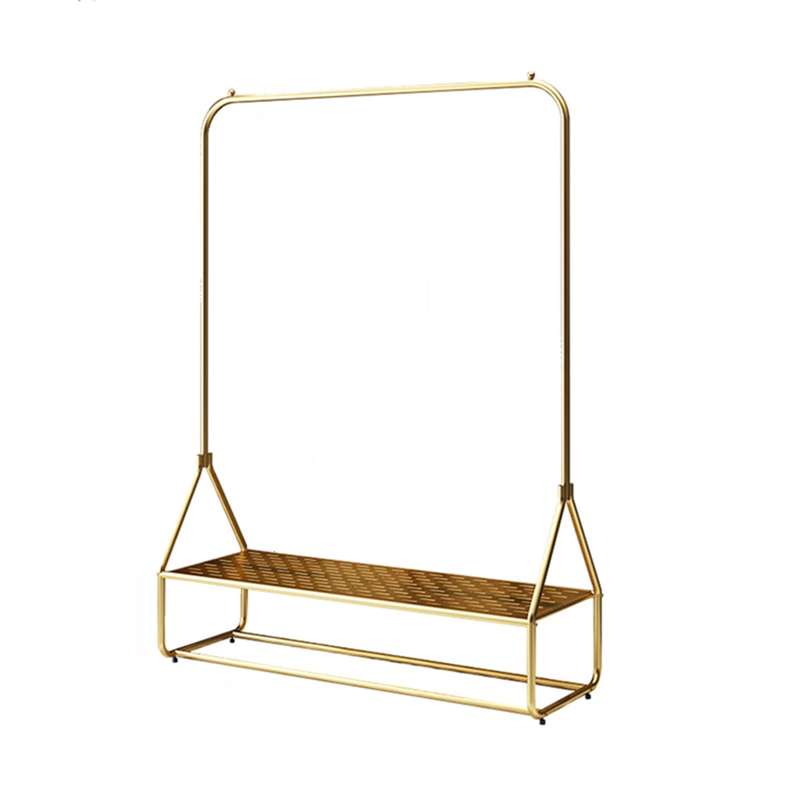 Porte-vêtements avec étagères en métal doré 100x42x165 cm pour entrée