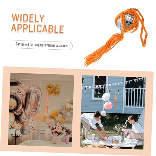 Bola espejada colgante reflectante para decoración de fiestas, bodas y hogar, ornamentación versátil, reutilizable y encantadora para crear ambiente miniatura 6