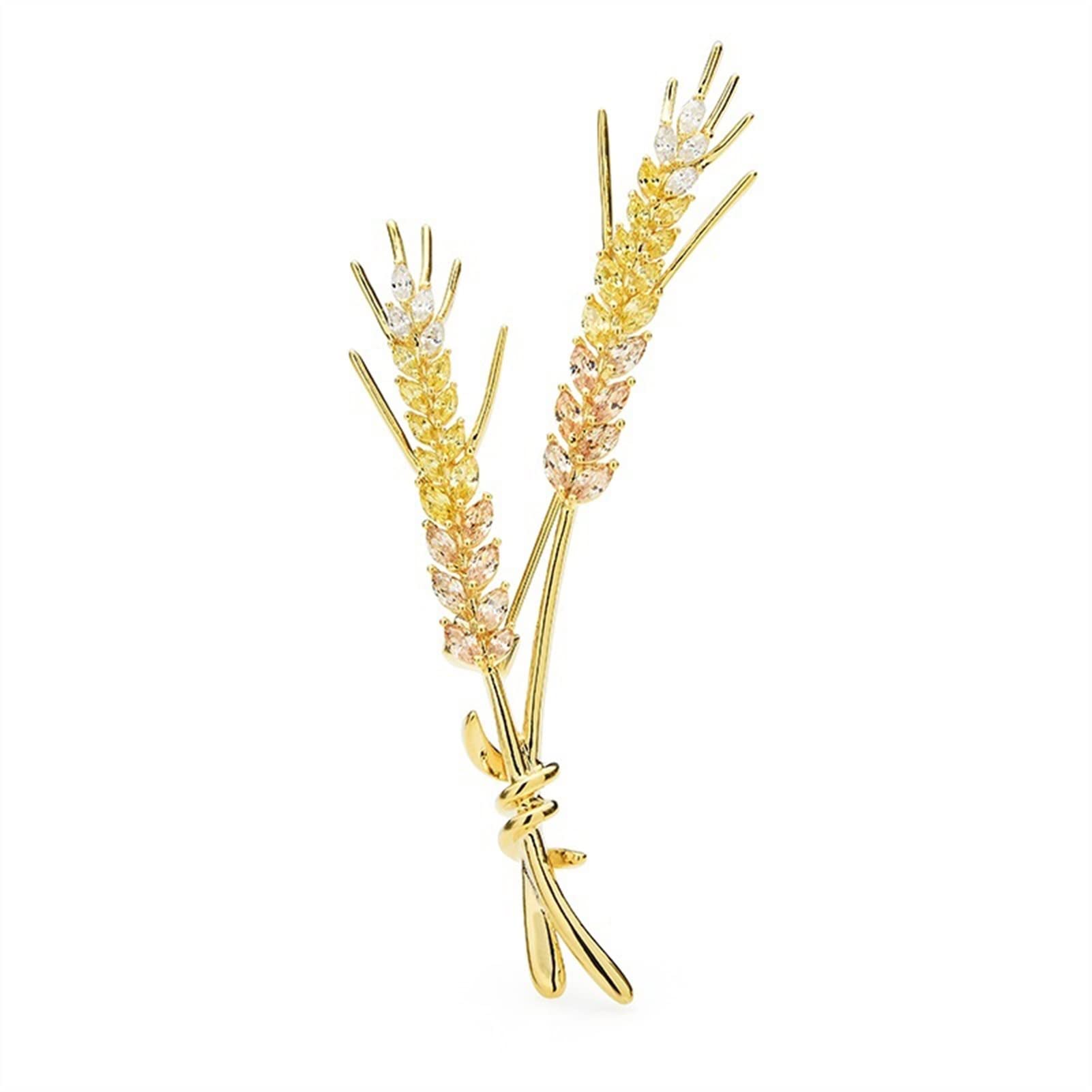 WXKAGF Femmes Broches Dames Accessoires De Mode Dames Élégant Cristal Blé Broche Blé Forme Fête Banquet Broche Broche