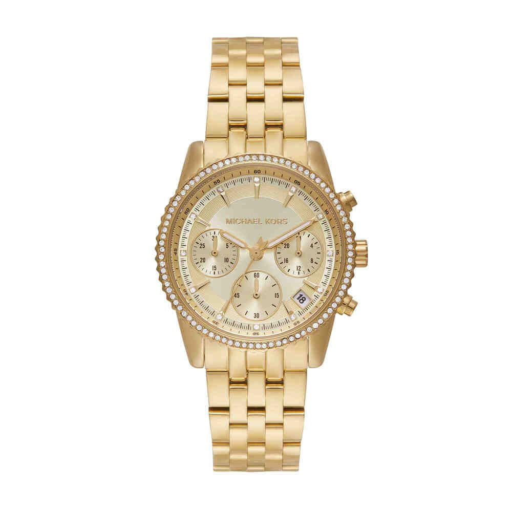 Michael Kors Mini Bryant Chronograph Gold Tone Stainless Steel Watch