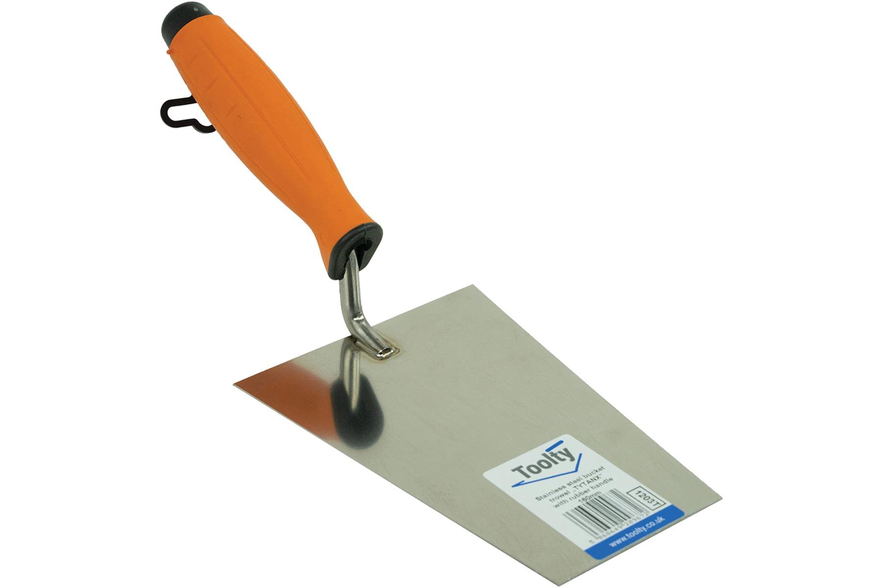 Toolty Bucket Trowel With Rubber Handle 160mm Stainless Steel For Scooping And Scraping Mortar Cement Plaster Masonry Brickwork from B&Q
