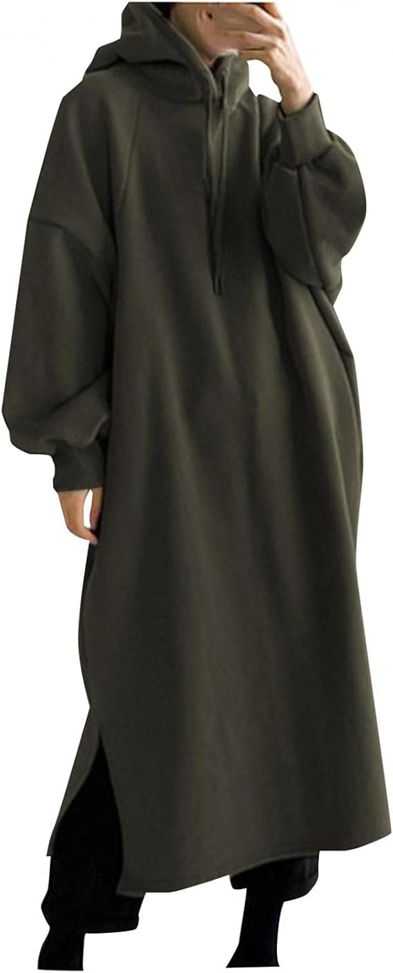 Amazon Ruji 冬 ロングスカート おしゃれ シャツワンピース 秋冬服 あったかい ドロップショルダー ロングパーカー エレガント セクシーパーティードレス レディース 人気 服 事務服 秋 冬 仕事着 お出かけ レギンス スパッツ 通販