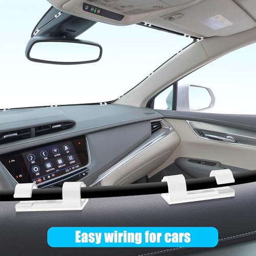 XHF 50pcs Medium Self Adhesive Cable Clips White,Wire Clips Cable Management Wire Organizer Cord Holder for Under Desk, Car, Wall, TV PC Ethernet Cable by XHF - Image 6