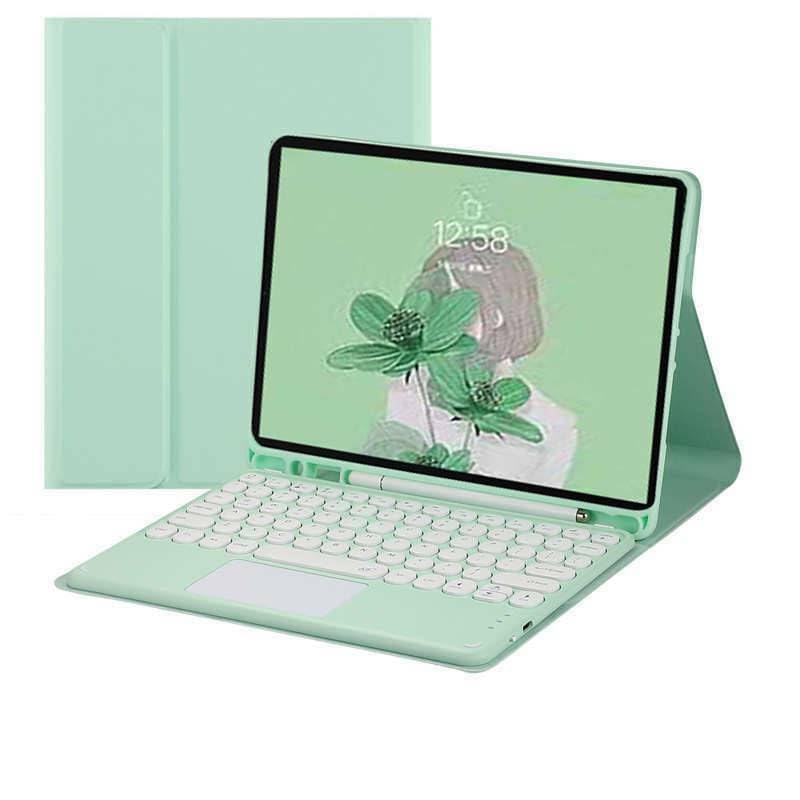 Étui cuir Galaxy Tab S6 Lite clavier rétroéclairé vert SM-P610