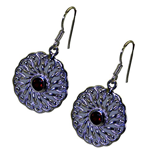 Boucles d'oreilles grenat pour femme bijoux en argent sterling avec crochet de poisson