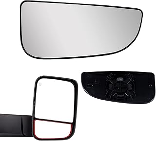 New Passenger Side View Mirror Glass, Right Pass Convex Lower Mirror Glass, Towing Mirrors with Rear Holder Side Mirror Glass Replacement For 2009-2020 Dodge Ram 1500 2500 3500 4500 5500 68067730AA