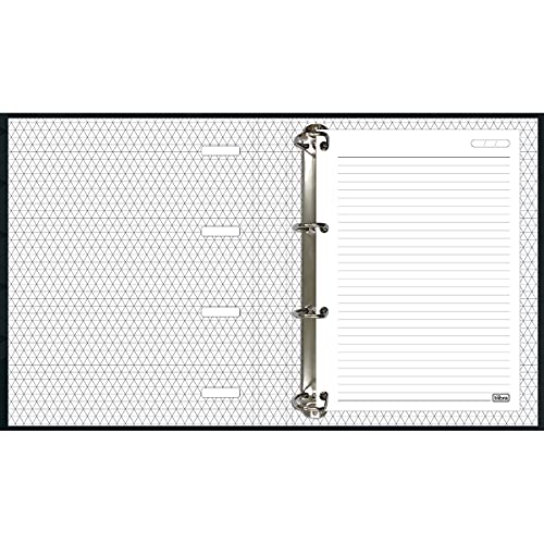 Tilibra - Caderno Argolado Cartonado Universitário com Elástico, Lunix, 20x27.5cm, Preto, 80 Folhas