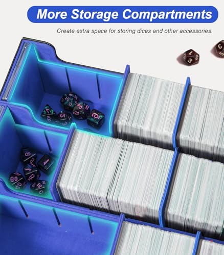 Image of TiMOVO Trading Card Dividers for Commander Deck Boxes with Built-in Slots, 12 PCS Card Supporters Separator for MTG TCG Sports Cards Organizer Box, 2.91x3.35in, Blue
