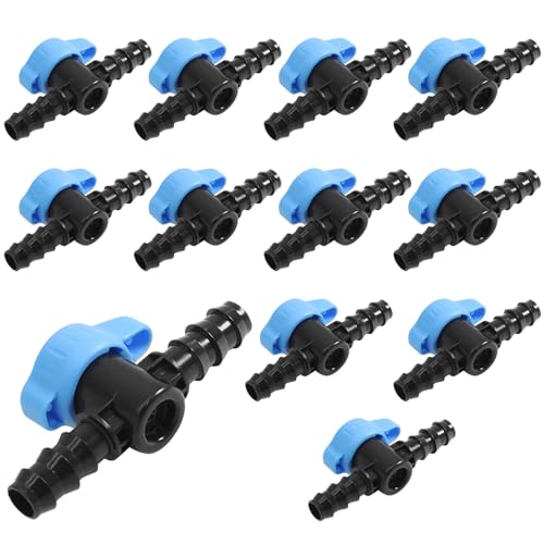 BokWin 12 Pack 1/2 inch Drip Irrigation Tubing, 1/2 inch Barbed Valve for Easy Flow Control in...