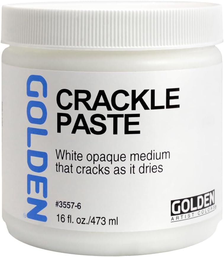 GOLDEN Crackle Paste, 16 fl. oz. Jar, Professional Acrylic Paste Medium, Opaque