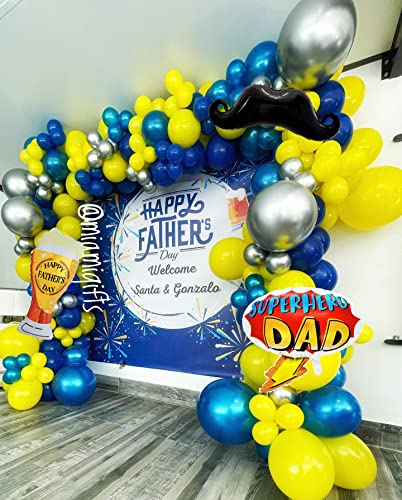 Happy Father’s Day Party Supplies Super Hero Dad Helium Balloon, Bottle Beer Cup Shape Balloons,Moustache Shape Balloons For Dad Birthday Party Decoration #TOP4