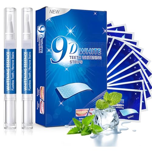 Lapiz Blanqueador Dental y Tiras Blanqueadoras Dientes Kit, Bolígrafo Blanqueador de Dientes, Teeth Whitening strips, Eliminar Las Manchas Dentales, Blanquear los Dientes de Forma Rápida (Azul)