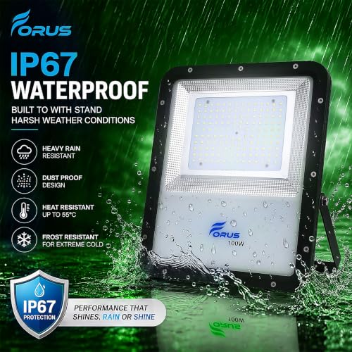 Image of Forus 100W Green Color Flood Light Outdoor LED Waterproof Decorative Focus Lamp for Home Garden Events Security Terrace Landscape Pathway Building Festival Stage Party Celebration Lighting - 1 Pc