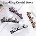Outyua Braided Hair Clips Sparkling Crystal Stone Hair Clip for Women Rhinestone Bow Duckbill Hairpin 4Pcs