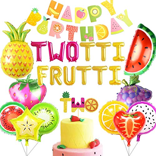 Twotti Frutti Birthday Decorations Balloons Twotti Fruity Second Fruit Pineapple Watermelon Summer Birthday Party Supplies Decorations