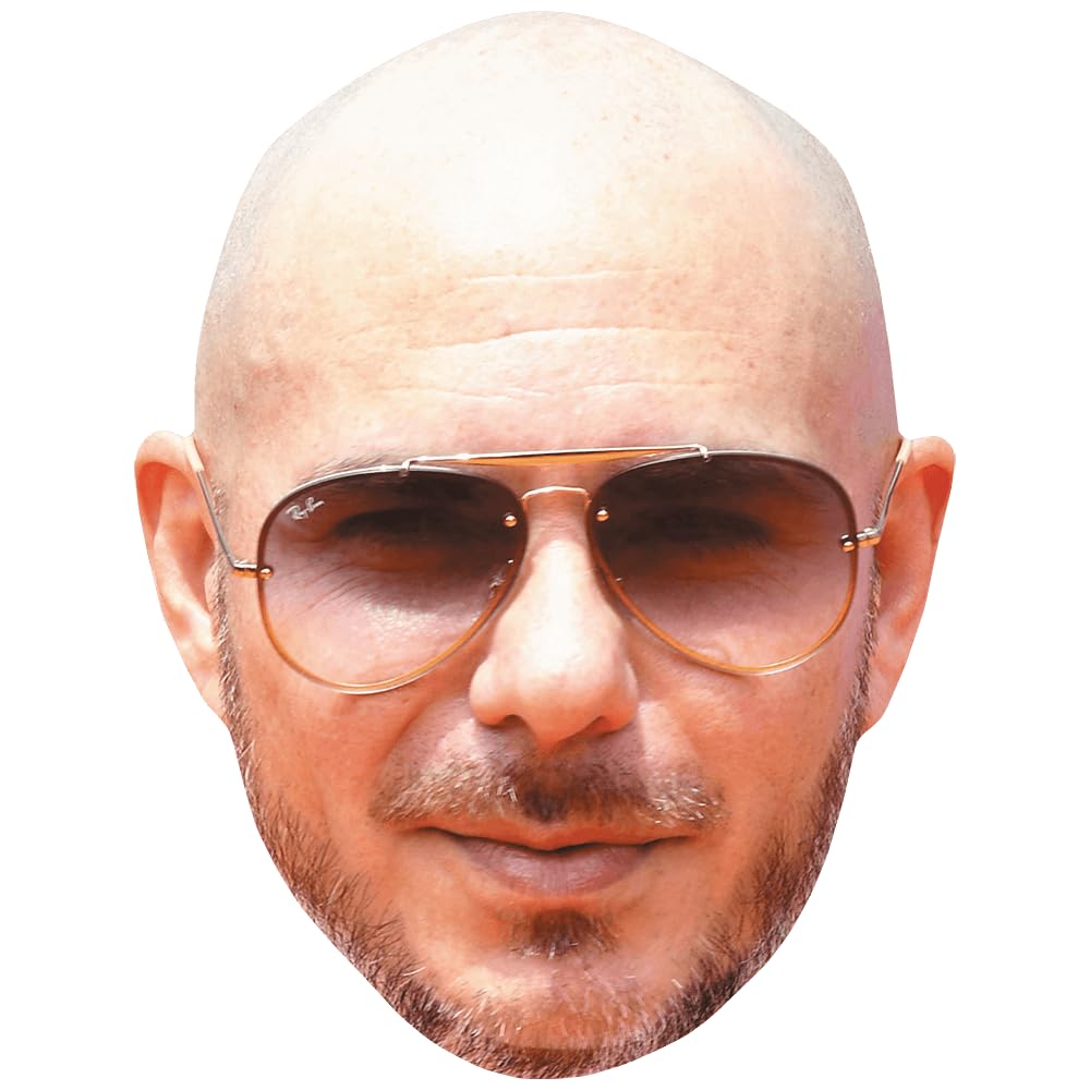 Pitbull (Shades) Celebrity Mask, Flat Card Face, Fancy Dress Mask
