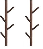 Vista 1 de Perchero 2 paquetes - Perchero de pared con ganchos para sombreros - Perchero de madera resistente - Árbol de pasillo con base sólida