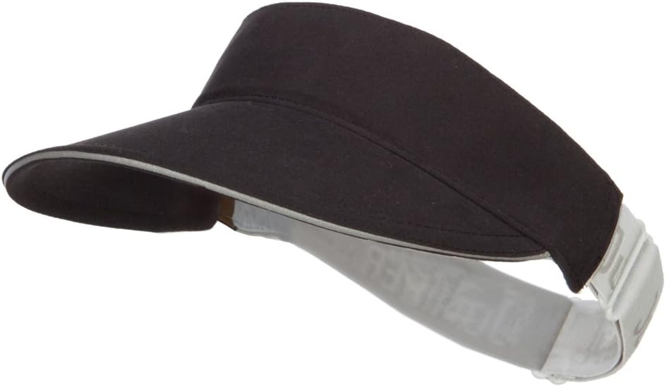 Mega Cap Microfiber Cool Dry Elastic Band Visor - Black OSFM