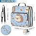 Boccsty Autumn Leaves Hedgehog Zipper Binder 3 Ring Binders Expanding File Folder Multi-Pocket Zipper Binder Organizer for School Shoulder Strap and Handle