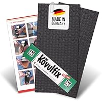 Langlauf Schuhbedarf Schuhsohlen Reparatur Set mit Kövulfix 120g + 2 Stück schwarze Gummiplatten + Anleitung -Schuhreparatur Set - Schuhsohlengummi, Schuhkleber