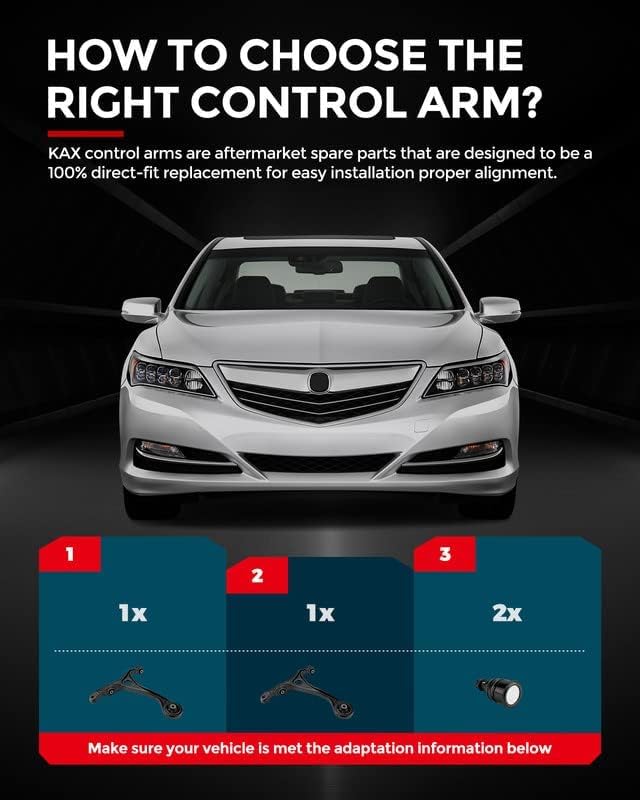 KAC Control Arms, 4pcs Front Lower Control Arm with Ball Joint Assembly Suspension Kit Fit For TSX Accord, Auto Parts