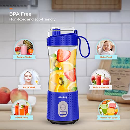 Elechelf Portable Blender, Personal Size Blender Smoothies And Shakes, Mini Blender Usb Rechargeable, Handheld Blender Sports,Travel,Gym (Dark Blue) #TOP3