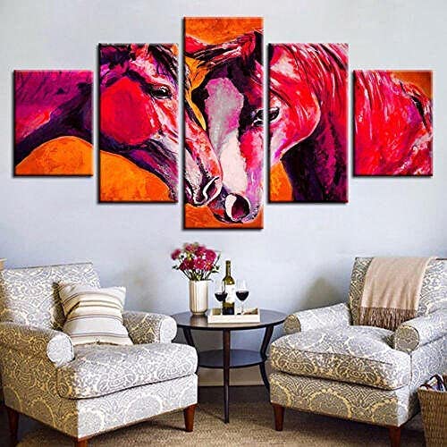Affiche 5 panneau tableau salon moderne salon C cadre inclus 150x80 cm