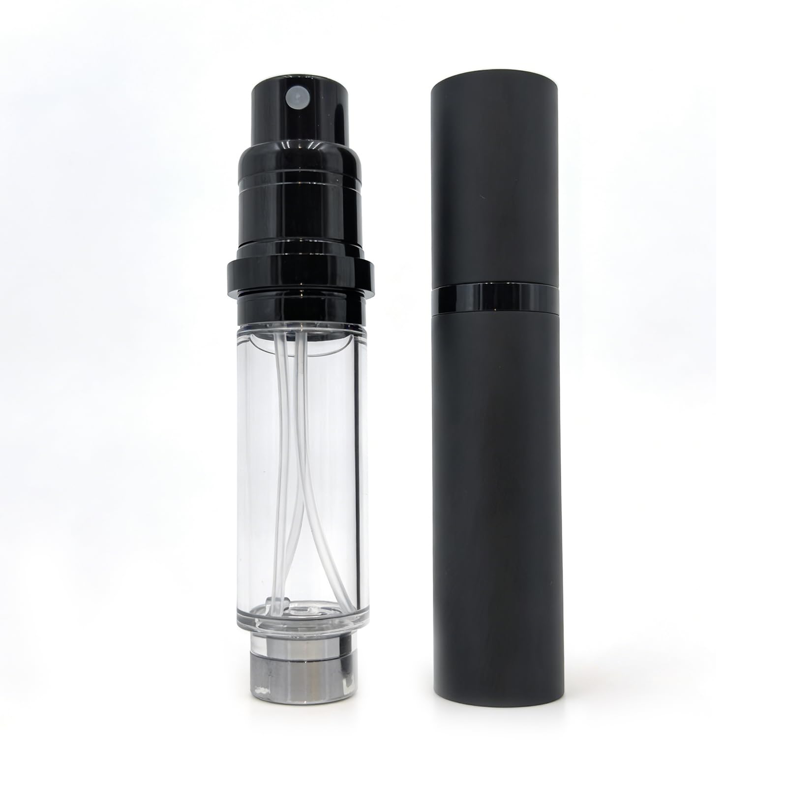 CrestHaven Perfume Atomiser, Portable Refillable Empty Perfume Spray, Mini Perfume Bottles Empty for Travel 5ml (Black)