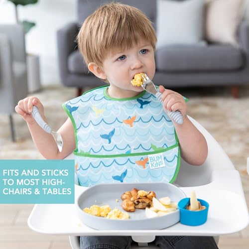 image for Bumkins Toddler and Baby Suction Plate, Silicone Grip Dish for Babies 