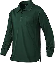 Camisa polo de manga comprida de qualidade - roupa de escritório de cor sólida com tecido absorvente de umidade