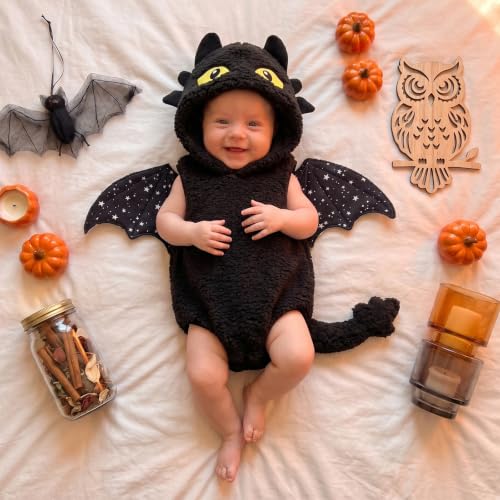 Dcohmch Infant Baby Dragon Costume Boys Girls Cute Halloween Costumes (Black, 6-12 Months) #TOP4