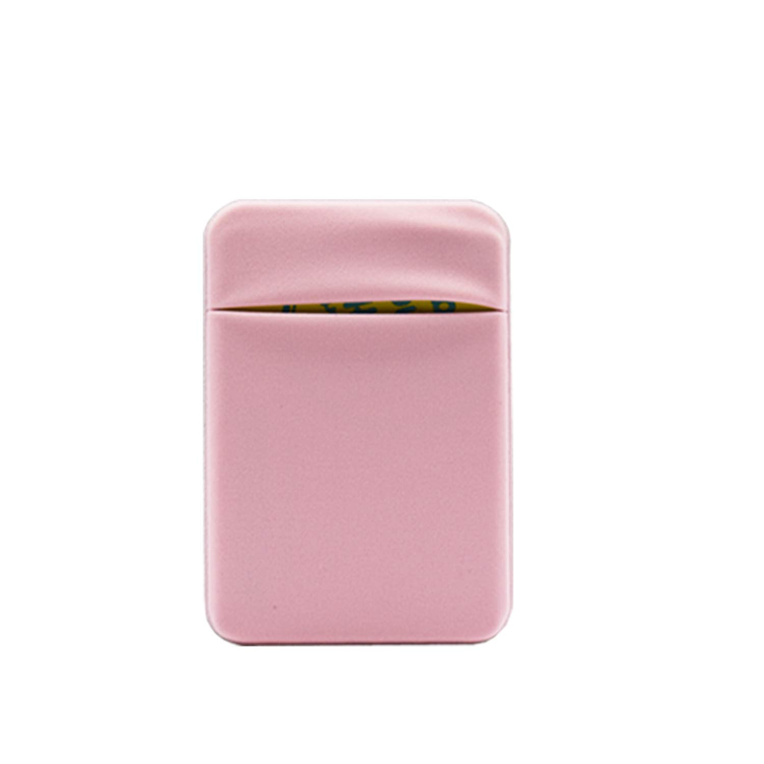 Arlgseln Neoprene Cell Phone Card Holder 6 Cards Adhesive Mini Secure Wallet ID Credit Card Pocket Purse stick on Smartphone for iPhone 16/15/SE, Galaxy S24/S23/A75/A55/A14/Note 22 Ultra (Pink)