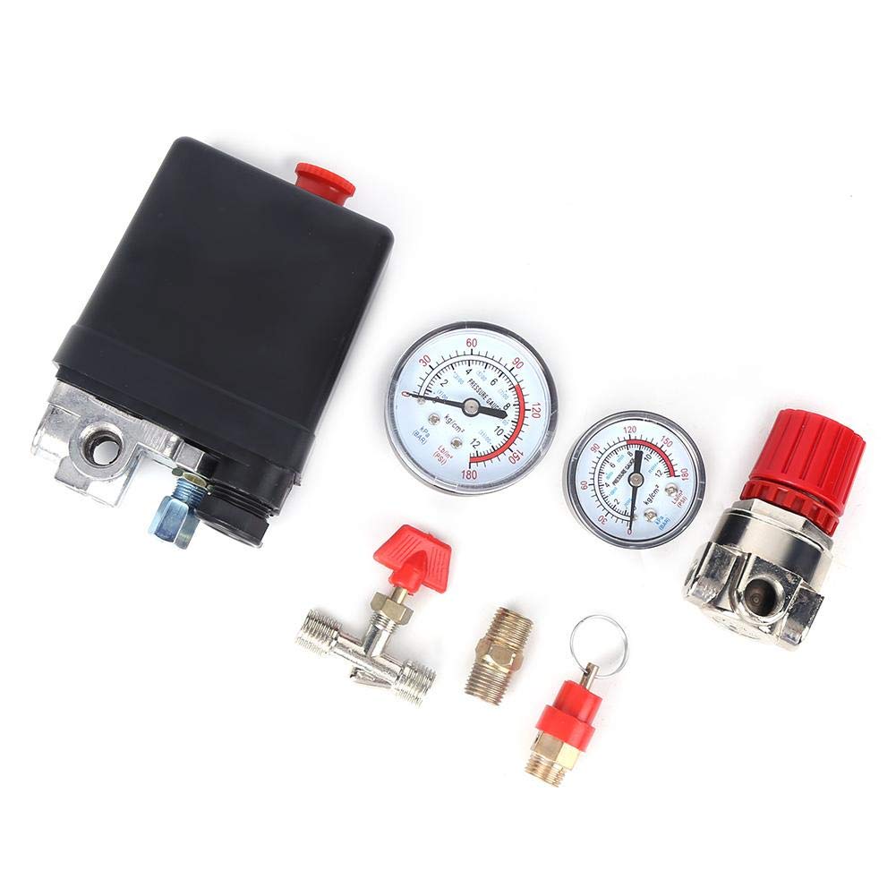 Pressure control switch valve,Air Compressor Pressure Control Switch,4-Holes Manifold Regulator Air Compressor Accessories,Pressure Control Switch for Air Compressor Manifold Regulators