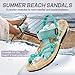 MEGNYA Soft Summer Travel Walking Shoes with Arch Support for Women, Comfort Fashionable Dressy Travel Beach Adventure Hiking Sandals Outdoor Water Lightweight Azure Size 10