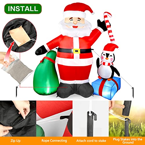 Christmas Inflatable Santa Claus Outdoor Decorations,With Penguin Gift Box Led Light 6Ft Christmas Blow Up Yard Decorations,Chirstmas Inflatables For Xmas Party,Indoor,Garden,Yard Lawn Ip44 #TOP5