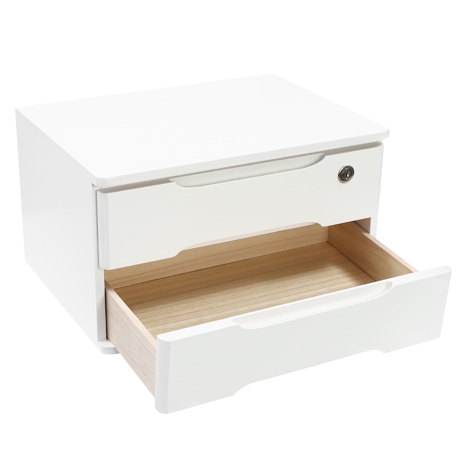 2 livelli Organizzatore da scrivania con maniglia e chiave portaoggetti per scrivania, organizer per cassetti per ufficio, camera da letto, vanità (39 x 30 x 21,5 cm)