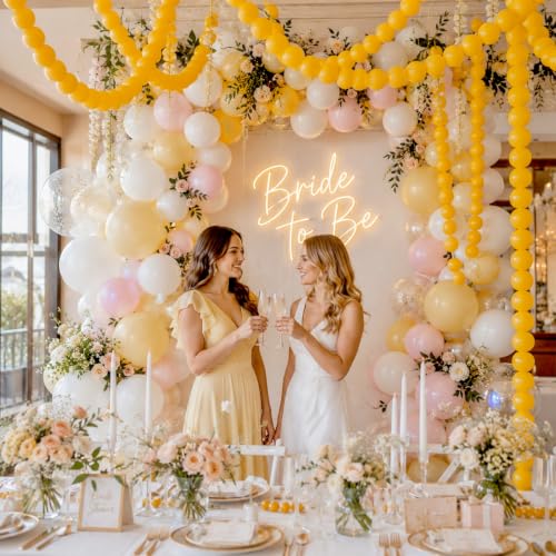 Image of Mustard Yellow Linking Balloons, 100PCS 6'' Dark Yellow Quick Link Balloons | Tail Balloons for Balloon Garland Arch, Fall Thanksgiving Harvest Sunflower Birthday Baby Shower Wedding Party Decorations