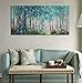 Ardemy Canvas Wall Art Blue Tree Forest Landscape Picture Prints, Modern Birch Trees Nature Woods 48