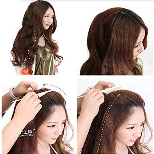 Yaki Straight Half Wigs Human Hair Brazilian Yaki 3/4 Half Wigs For Women Glueless Virgin Hair None Lace Wigs 150% Density Natural Color 1#/2#/4# (16inch, Natural Color)