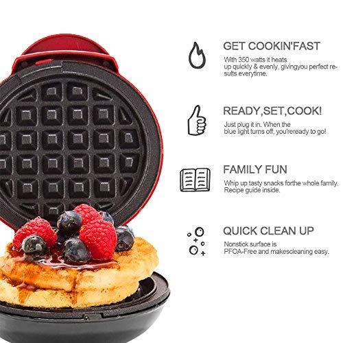 DASIAUTOEM Mini Waffelmaker, Waffeleisen für Herzwaffeln für Waffeln mit Antihaftbeschichtung, Elektrische Antihaft… – Bild 4