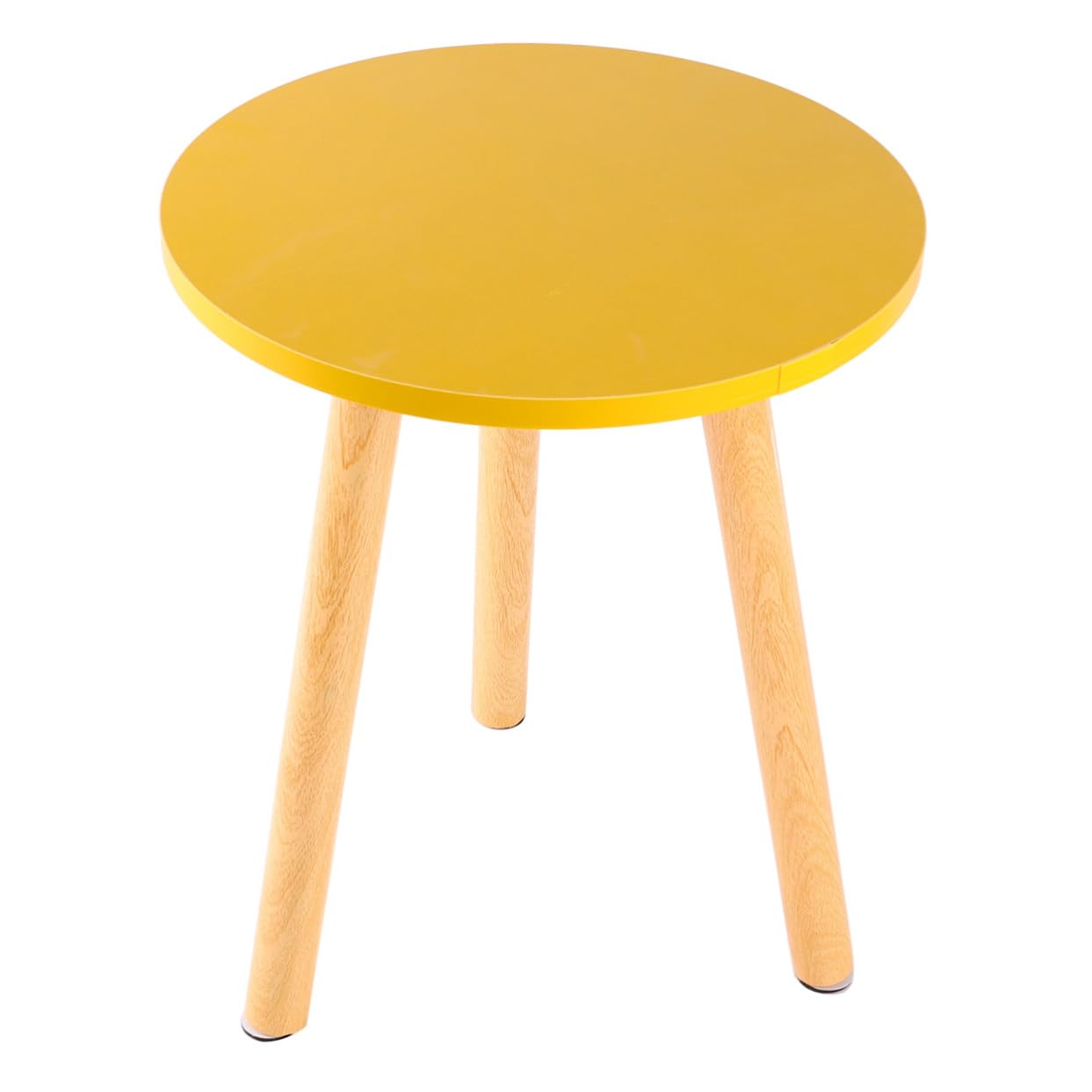 Nordic Style Round Coffee Table Modern Minimalist Wood Tea Table for Living Room Practical Yellow Highlight for Home