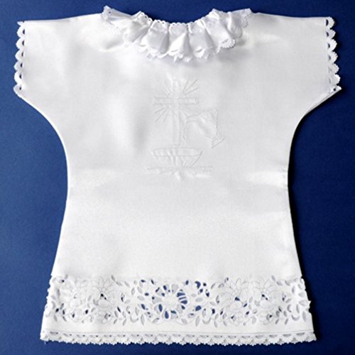 Taufaufleger weiß mit Bestickung Kelch und Kreuz und Kragen 1.1.10