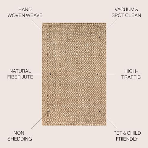 Tapete decorativo de yute tejido a mano 7'8" x 10' miniatura 2