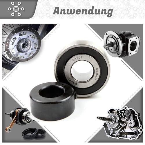 Parts and Parts Spannlager SA202 15x40x28,6mm, Radialkugellager mit Madenschrauben, Passt zu Gehäuselagern, Industrielles Stehlager, ideal für Landwirtschaft und Maschineneinsatz