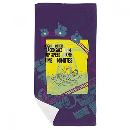 Serviette de bain roller coaster 35x70cm douce et multicolore pour la douche quotidienne